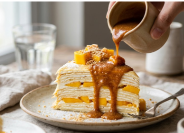 Mango Float Lava Crepe Cake